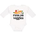thumbnail image 3 of Inktastic Vegetarian Runs On Veggies Boys or Girls Long Sleeve Baby Bodysuit, 3 of 5