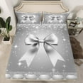 thumbnail image 2 of Castle Fairy Cartoon Ribbon Bow 4 Pieces Queen Sheet Sets for Kids Children Teens,Bling Grey Glitter Ultra Soft Flat Sheet,Geometric Plaid Queen Fitted Sheet,Ultra Soft Home Decor, 2 of 7