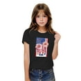 thumbnail image 3 of Kids Girls Casual Patriotic Tshirts Boys Cotton Tee Shirts Girls 4th of July American Flag Graphic Tees Boys Clothes Black， 4 Years, 3 of 7