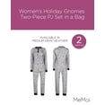 thumbnail image 2 of MeMoi Women's Holiday Gnomes Two-Piece PJ Set in a Bag - Womens - Female, S, Med Gray Heather, 2 of 8