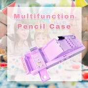Ristpal Pop up Multi Function Pencil Case l(6-12), Cute Cartoon Pencil Box with Sharpener, Schedule, Whiteboard(Purple)