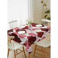 thumbnail image 2 of Red Geometric Moroccan Rectangle Tablecloth, Abstract Art Red Ombre Modern Waterproof & StainResistant Tablecloth, Washable Oil-proof Table Cover for Dining/Party/Wedding/Camping/Buffet 52x70 In, 2 of 9
