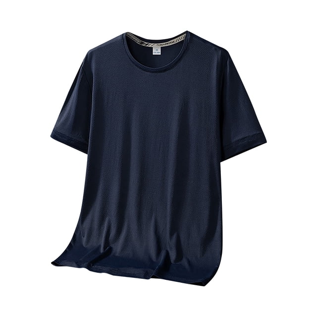 Camiseta deportiva de manga corta de secado rápido para hombre - Prenda de gimnasio que absorbe la humedad, transpirable y elástica en 4 direcciones, L-XXXXXXL, senderismo/ciclismo