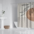 thumbnail image 2 of Brown Boho Abstract and Plant Pattern Shower Curtain 84"x72" ,Bathroom Decorative Shower Curtains Set with 12 Hooks,Modern Waterproof Washable Shower Curtain, 2 of 6