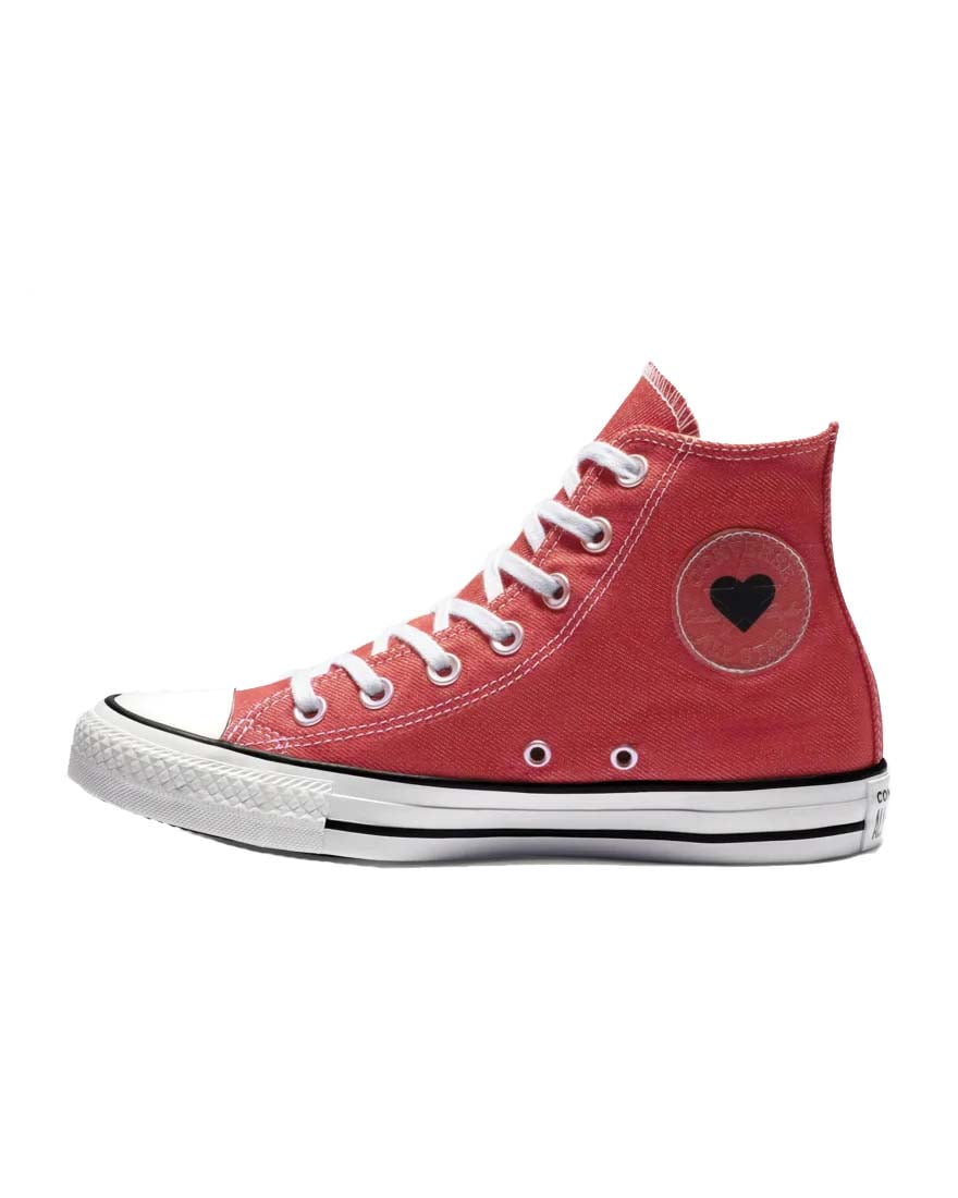 converse with a red heart