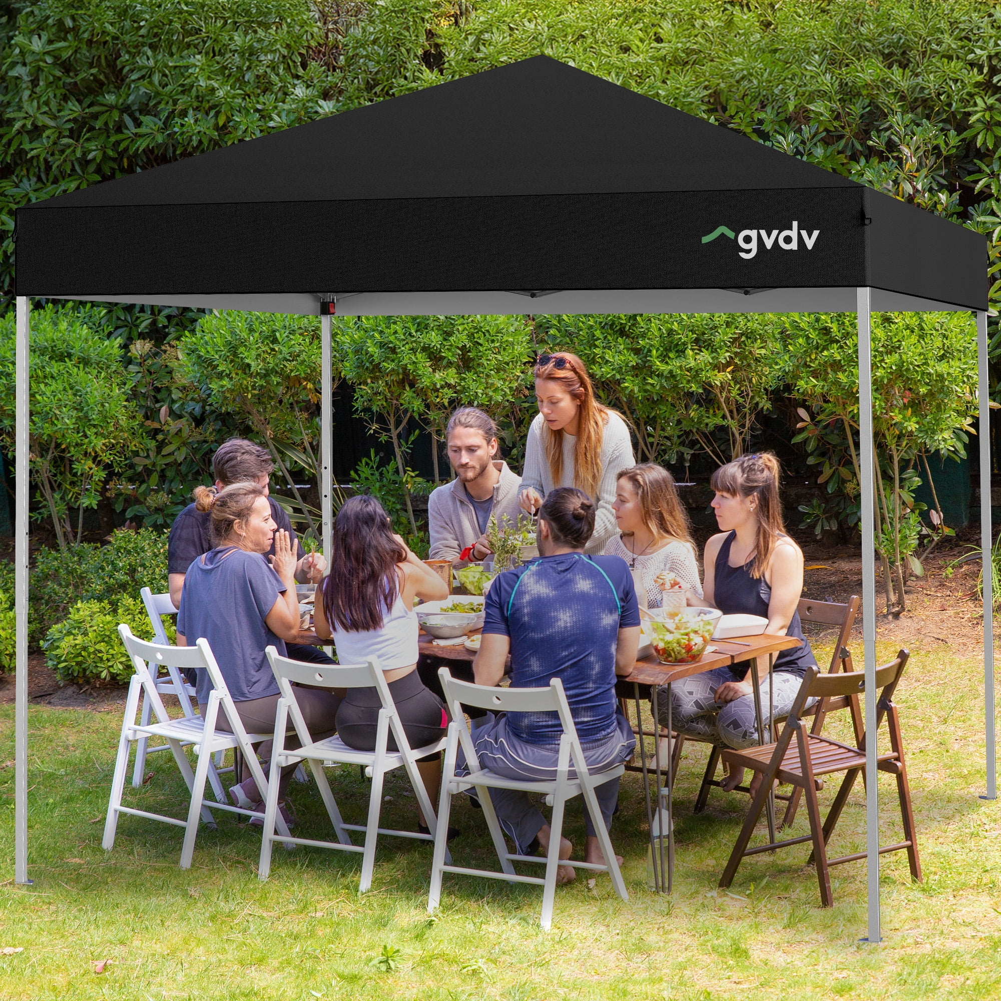 GVDV Outdoor Pop up Canopy 10'x10' Tent Camping Sun Shelter-Series Party Tent (Black)