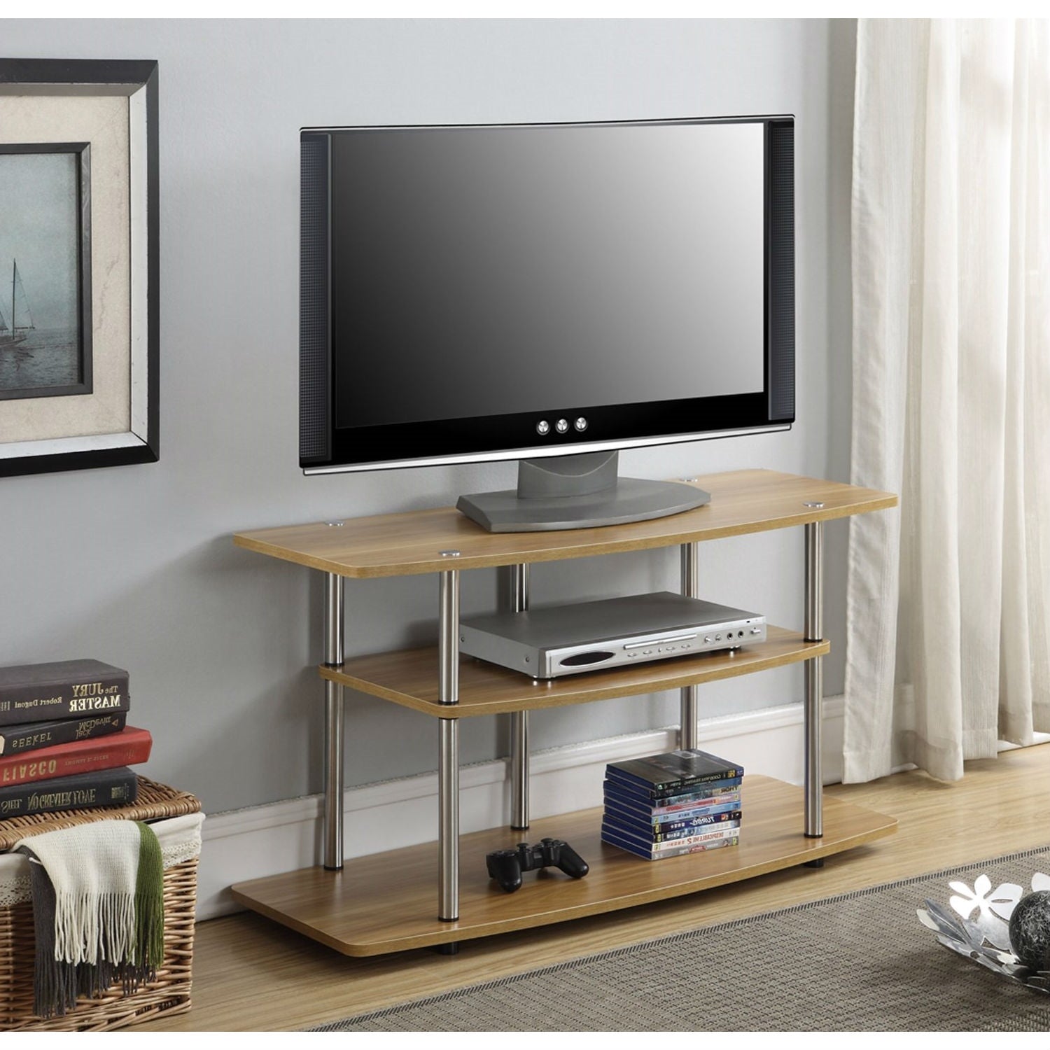 Modern Wood Metal TV Stand