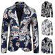 thumbnail image 1 of Mens Fashion Floral Print Blazer One Button Prom Suit Jacket, 1 of 5