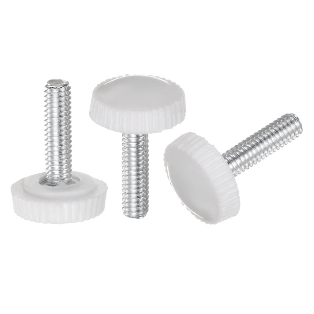 Unique Bargains 30 Packs M4 x 18mm Boutons de Serrage à Vis Mâle Blanc