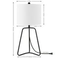 thumbnail image 3 of SAFAVIEH Weyn 24 in. Modern Black Iron Table Lamp with White 100% Cotton Shade, 3 of 6