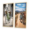 thumbnail image 3 of Designart "Bike Dual-Tire Buddies" Bicycle Framed Wall Art Set Of 2 - Green Transportation Framed Canvas Set For Living Room Decor, 3 of 7