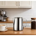 thumbnail image 6 of 150ML Stainless Steel Milk Frothing Jug, Latte Art Pitcher for Coffee & Milk, Polished Metal Jug, Ergonomic Handle, Ideal for Home Baristas & Caf茅 Use, 150ml, 6 of 8