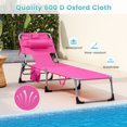 thumbnail image 5 of Gymax Set of 2 Beach Chaise Lounge Chair Folding Reclining Chair w/ Facing Hole Pink, 5 of 10