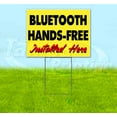 thumbnail image 1 of Bluetooth Hands Free Installed Here Yellow Cursive (18" x 24") Yard Sign, Includes Metal Step Stake, 1 of 6