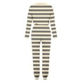 thumbnail image 5 of JTSRKL Girls Fashion Two Piece Tracksuit Casual Striped Print Long Sleeve Sweatshirts and Drawstring Elastic Waist Baggy Sweatpants Kids Loungewear Outfit Clothes Beige 9-10 Years, 5 of 6