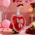 thumbnail image 5 of Goose Statue Outfit with Rose for 23In Cement Statue Garden Porch Valentine's Day Outdoor Ornament Home Decoration Red, 5 of 6