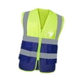 thumbnail image 4 of Chaleco de seguridad reflectante Hi vis para topógrafos de almacén de motor de conducción malla azul verde, 4 of 8