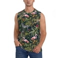 thumbnail image 3 of Uemuo Flamingos And Palm Leaves Pattern Men's Sleeveless T-Shirt,Muscle Athletic Tank Top, Moisture-wicking Quick-dry Breathable Classic Tee Top for Gym Run Outdoor Sports-XX-Large, 3 of 8