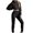 Black, variant on Lindreshi 2 Piece Sweat Suits for Women Clearance Women's Casual Color Long Sleeved Short Hoodie Trousers Sports Suit