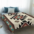 thumbnail image 4 of Southwest Geometric Blanket Soft Cozy Warm Throw Blanket for Couch, Plush Fuzzy Flannel Fleece Blankets for Sofa, Brown Mexican Aztec Boho Tribal Bed Blankets Lightweight Gifts for Women, 50"x60", 4 of 9
