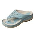 thumbnail image 1 of Kcodviy Women Summer Solid Wedges Sandals Womens Breathable Slip on Open Women Platform Sandals Toe Sandals Comfortable Beach Thong Sandals for Women Shoes Slippers, 1 of 5