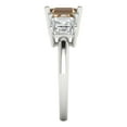 thumbnail image 3 of Three-Stone Engagement Ring for Women - 4ct Yellow Moissanite in 14K White Gold Promise Ring, 3 of 6