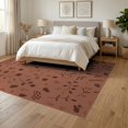 thumbnail image 3 of ODIKA 6'x9' Terracotta Botanical Style Floral Washable Area Rug Whimsical Scattered Motifs With Delicate Vine And Nature Non-Slip, Easy Care, for Family Room, Living Mater Bedroom, 3 of 7