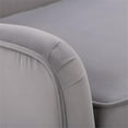 thumbnail image 6 of CorLiving Elewood Modern Velvet Upholstered Wide Back Armchair with Wood Tapered Legs, Gray, 6 of 9