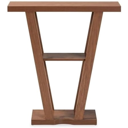 Walnut Brown Finished Wood Console Table$$Furniture