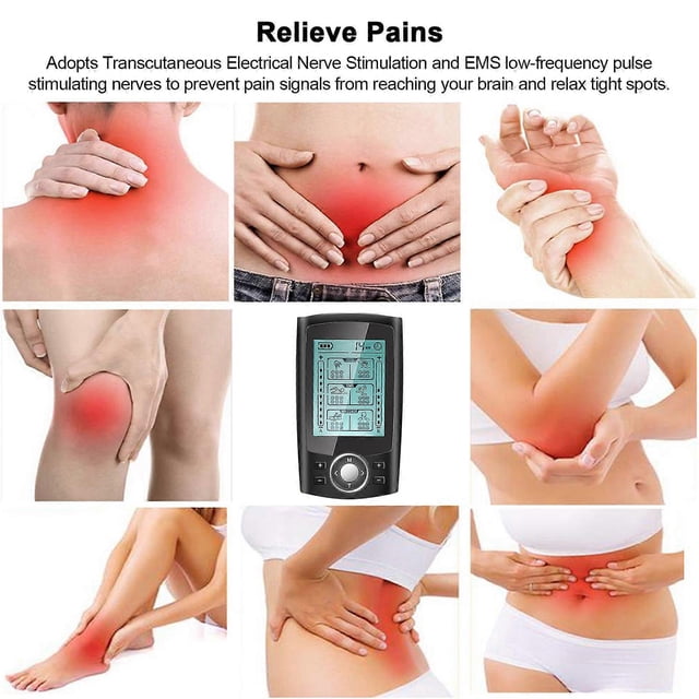 2 Channels Electric Muscle Stimulation Device with 36 Modes and 20 Strength Levels Adjustable Pulse Massager Muscle Stimulator