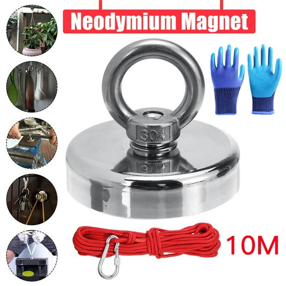 Double Sided Neodymium Fishing Magnet, Combined Pulling Force, Super Strong Fishing Magnet, Perfect for Retrieving in River and Magnetic Fishing