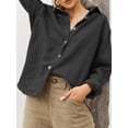 thumbnail image 1 of Chemise en Coton et Lin à Col Polo à Manches Longues pour Femme, 1 of 1