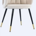 thumbnail image 6 of Modern Velvet Accent Chair,Upholstered Barrel Armchair with Padded Seater & Round Backrest, and Black Metal Feet,Single Sofa Chair for Reading Lounging, 6 of 7