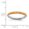 thumbnail image 5 of Sterling Silver Stackable Expressions Orange Enamel Swirl Ring Size 6, 5 of 5