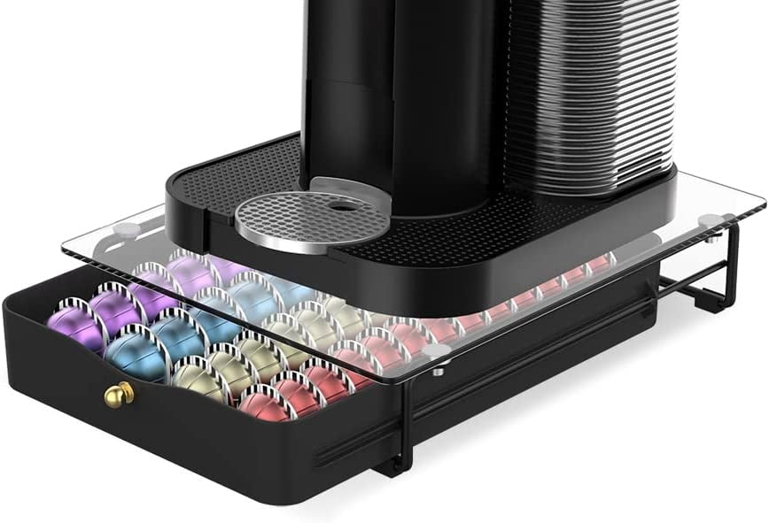 Everie Crystal Tempered Glass Top Organizer Drawer Holder Compatible