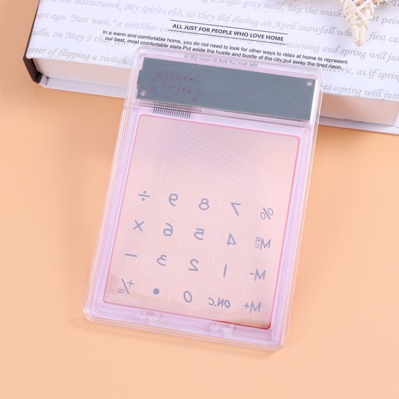 Milisten Red Portable Touch Screen Calculator Solar Powered for Calculating
