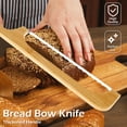 thumbnail image 4 of Qenwkxz Bread Slicer Serrated Bread Knife Wooden Bread Bow Knives Cutter for Homemade Bread 15.7in Stainless Steel Bread Cutting Tool Easy Grip Handle for Sourdough Loaf Baguettes Bagels, 4 of 12