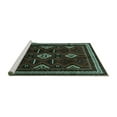 thumbnail image 2 of Ahgly Company Machine Washable Indoor Round Southwestern Turquoise Blue Country Area Rugs, 7' Round, 2 of 4