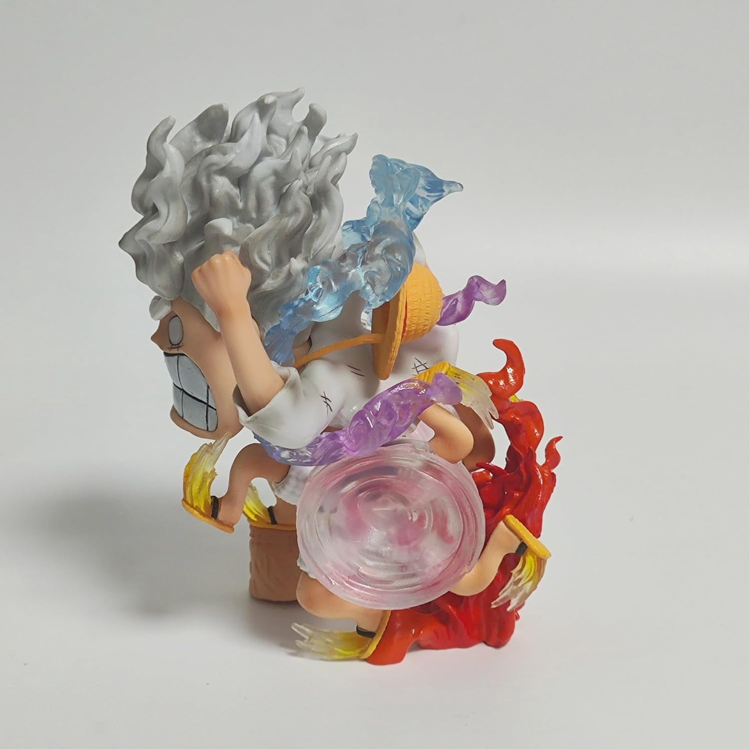 Newly Luffy Figure Q Version Big Head Fire Wheel Luffy Action Figures 15cm/5.9inch PVC Characters Collectible Handicrafts for Anime Fans Gifts