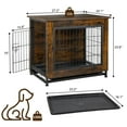 thumbnail image 4 of Walsunny Wooden Dog Crate Furniture,Double-Doors Kennel Indoor with Divider and Removable Tray,End Table Dog Crate for Decoration 27.2"L x 20.1"W x 23.6"H,Brwon, 4 of 7
