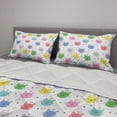thumbnail image 2 of Kittens Comforter & Sham Bedding Set, Continuous Pattern of Colorful Cartoon Cats with Simple Paws Dots and Hearts, 3 pcs Duvet Set Microfiber Filling Quilt, 5 Sizes, Multicolor, by Ambesonne, 2 of 4