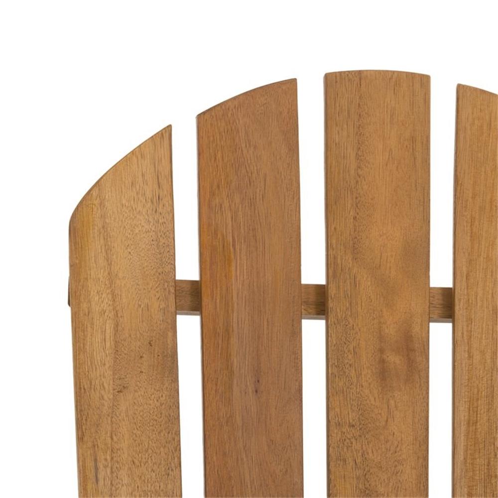 Pemberly Row Eucalyptus Wood Outdoor Adirondack Chair in Teak Natural