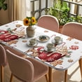 thumbnail image 3 of Christmas Table Cloths for 3 Foot Rectangle Tables, Xmas Deer Ice Cream Cookies Candy Pine Needles Patio Waterproof Elastic Fitted Tablecloths, Washable Rectangular Table Cover for Camping, 3 of 8