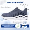 thumbnail image 3 of NRNHI Men's Wide Walking Shoes Arch Support Running Tennis Sneakers Orthotic Cushioning Shoes for Plantar Fasciitis Pain Relief DarkGrey 12, 3 of 6