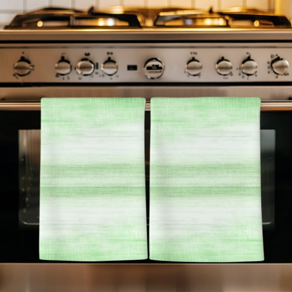 Green Ombre Kitchen Towels Set of 1, Modern Gradient Abstract Art Absorbent Dish Towels for Kitchen, Microfiber Hand Towel, Quick Drying Tea Towel for Cleaning Decorative Dishcloths