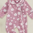 thumbnail image 4 of NOLDARES Floral Romper,Vintage Infant Jumpsuit,Bow Headband,Baby Girl Clothes Newborn Fall/Winter,A1112-Pink, 4 of 4