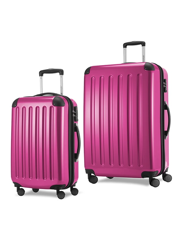pink hardside spinner luggage
