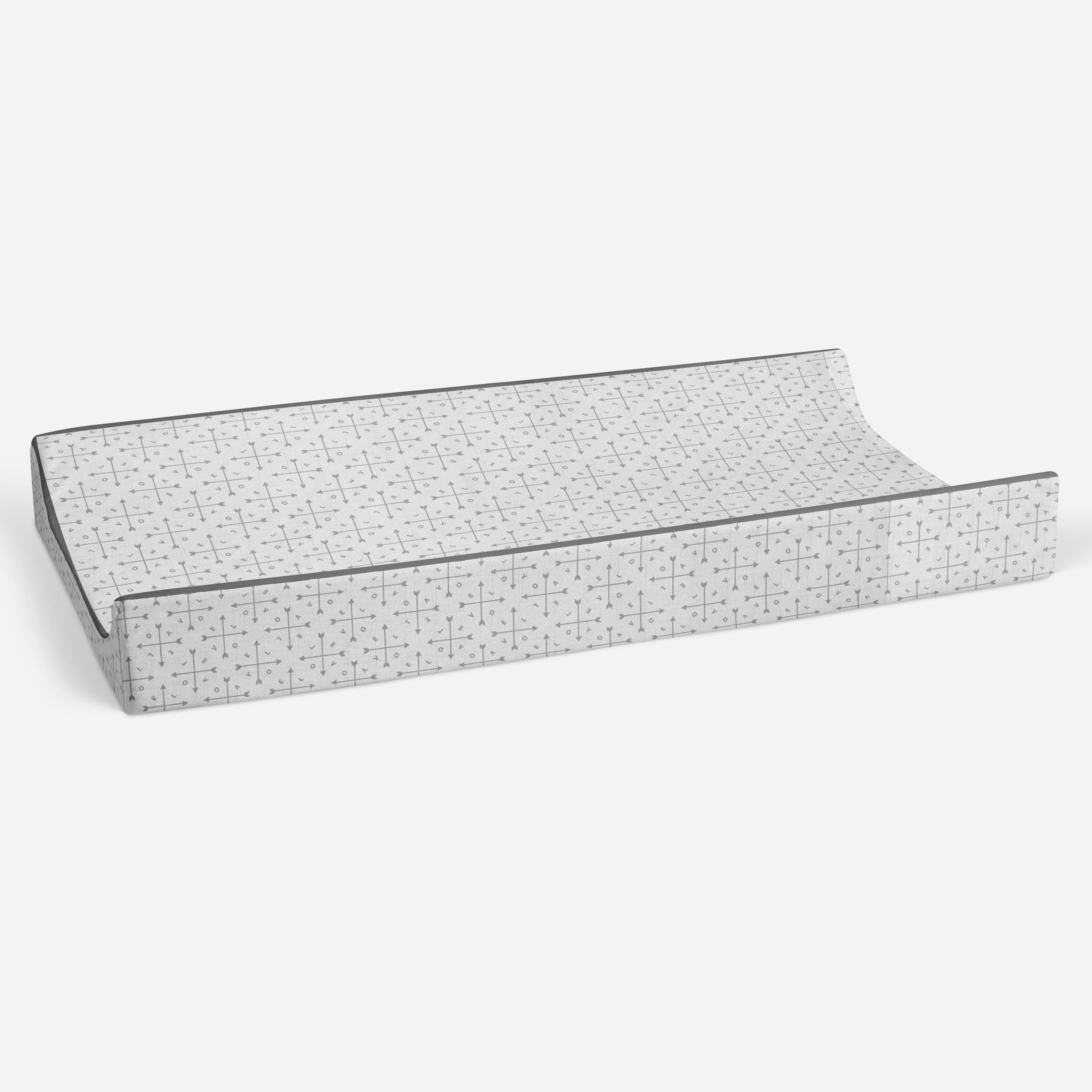 Bacati - Love Arrows Gray Quilted Muslin Changing Pad Cover