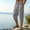Dark Gray, variant on WIZUTIZ Men's Lightweight Linen Capris Summer Hiking Cargo Pants Elastic Waist Loose Travel Beach Trousers with Pockets