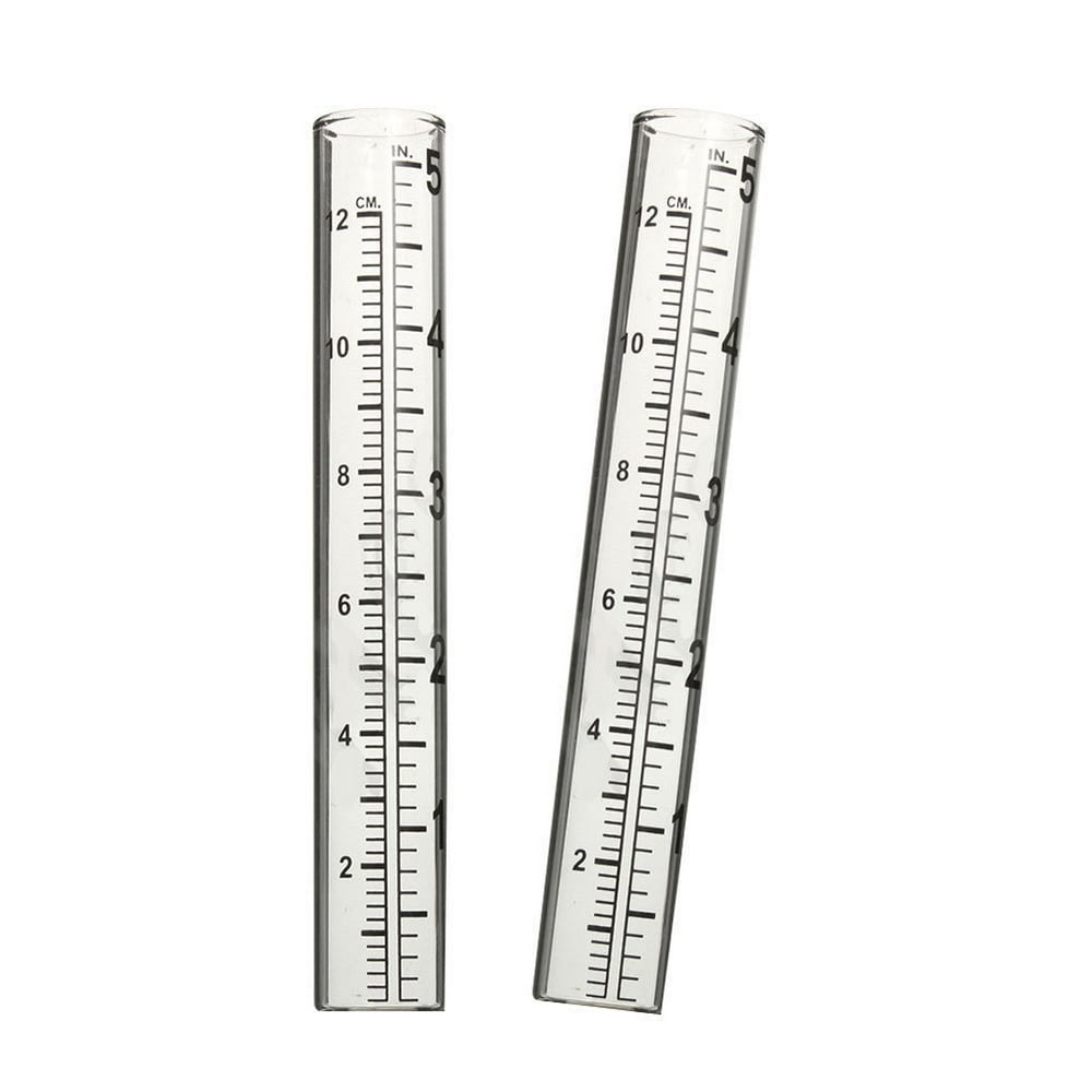 2pcs 5" Capacity Rain Gauge Glass Replacement Tube for Yard Garden